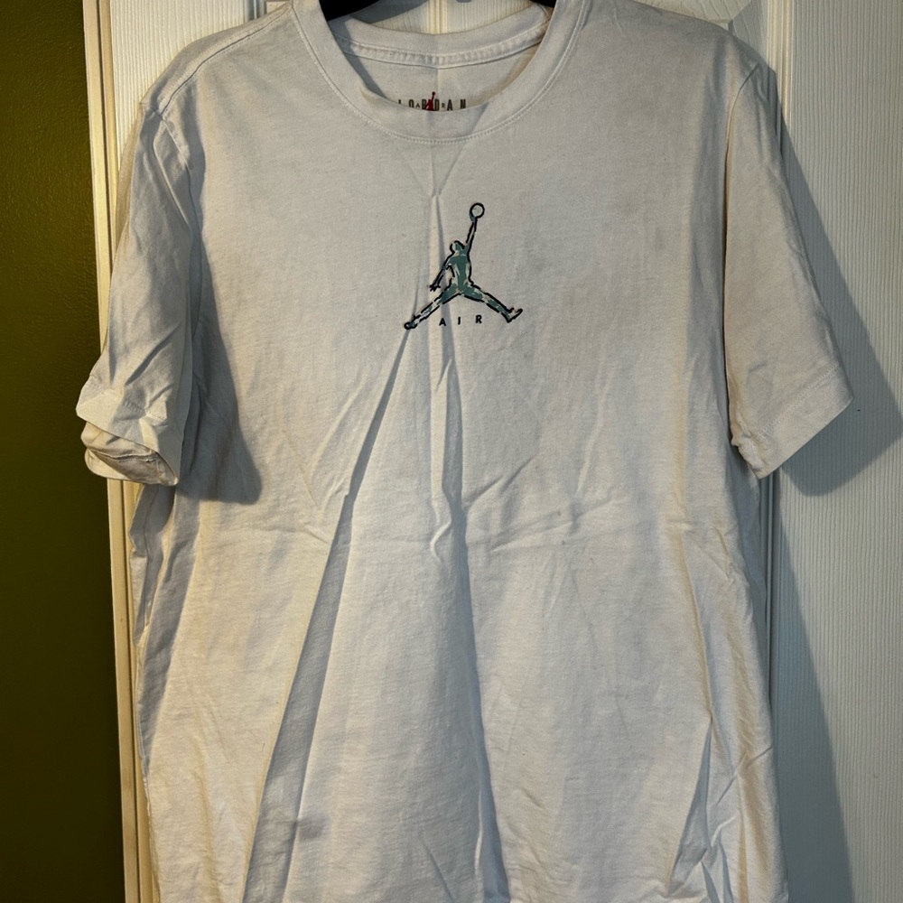 Jordan White Tee with Iconic Logo